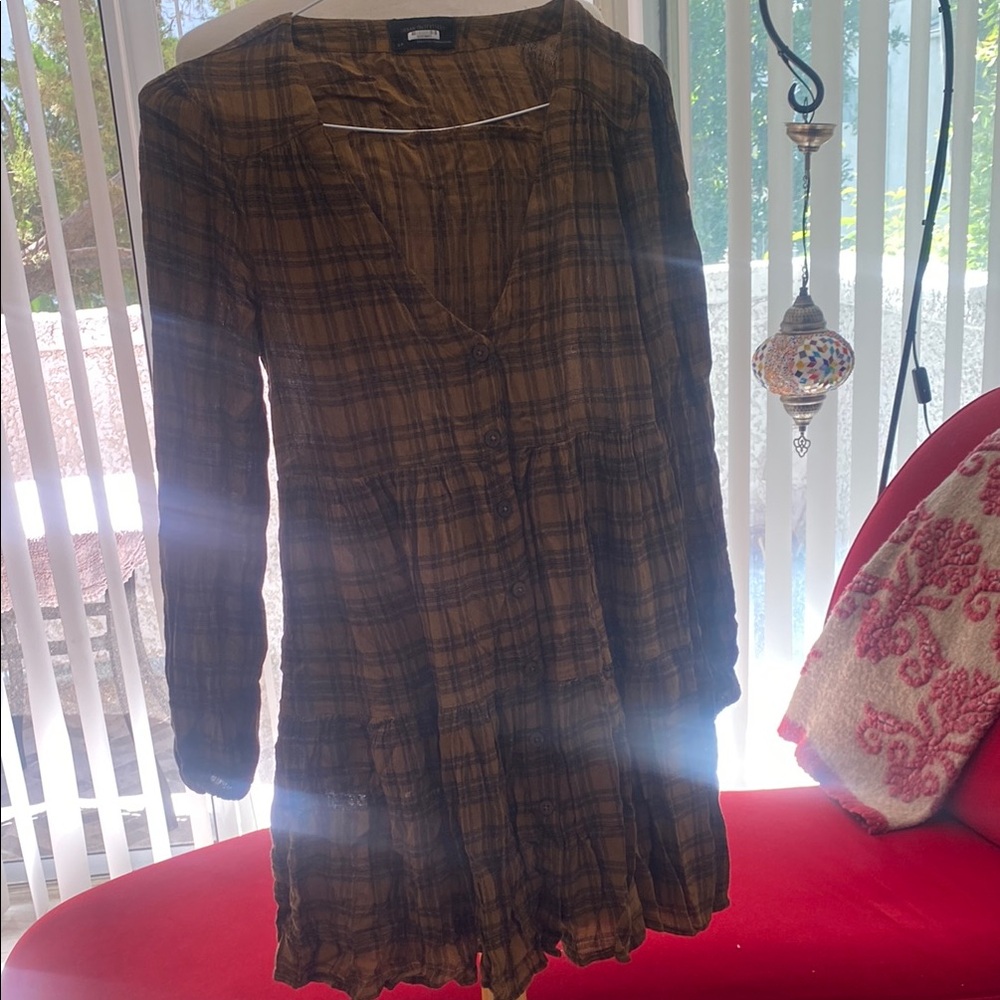 Urban Outfitters Brown Long Sleeve Dress